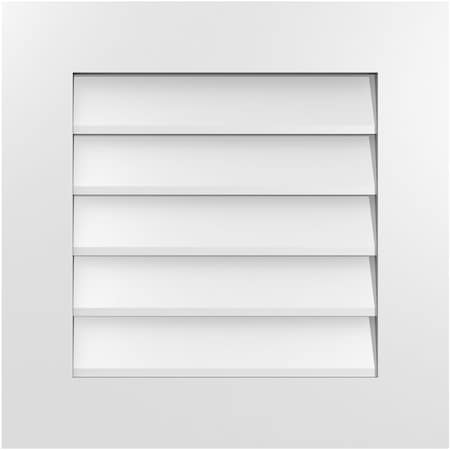 Ekena Millwork Vertical Surface Mount PVC Gable Vent: Non-Functional, w/ 3-1/2"W x 1"P Standard Frame, 22"W x 22"H GVPVE22X2201SN